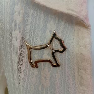 Silver Toned Dog Brooch